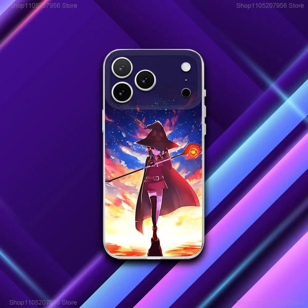 Bonito m-megumin anime para iphone 11,12,15,14,13,17,16, pro, plus, e, max, air, mini capa magnética fosca para telefone