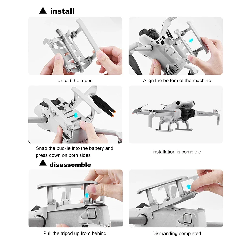 معدات الهبوط لـ DJI Mini 4 Pro ، قابلة للطي ، مضادة للسقوط ، مضادة للأوساخ ، رف تدريب قوي ، طائرة بدون طيار DJI ، ملحقات حامل الارتفاع