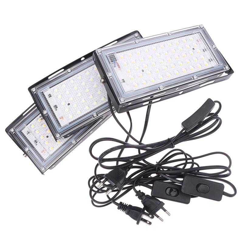 ไฟฟลัดไลท์ LED สำหรับใช้ในครัวเรือน50W IP65กันน้ำไฟสปอร์ตไลท์ AC 220V 110V ไฟสวนกลางแจ้งไฟ LED สะท้อนแสง