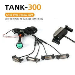 4Pcs for GWM WEY Tank 300 Car Front Grille Lights Yellow Eagle Eye Lamp Daytime Running Raptor Style Driving Light Accessories