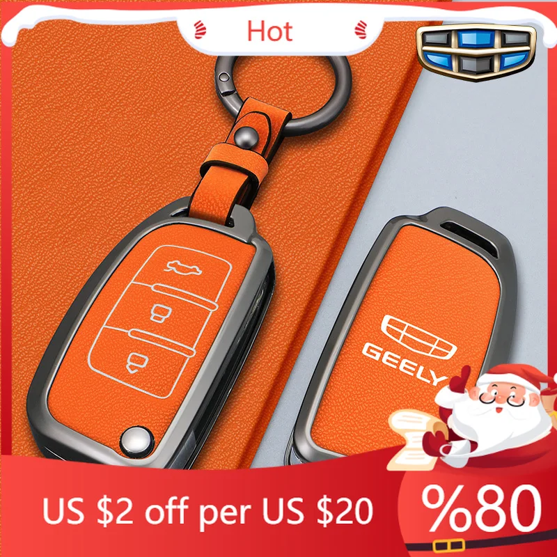 

Горячий кожаный чехол для автомобильного ключа из цинкового сплава, защитный чехол для Geely GX3 EC7 EC8 GC6 EC715 EC718 Emgrand7 EU7 EC77, внутренние наклейки