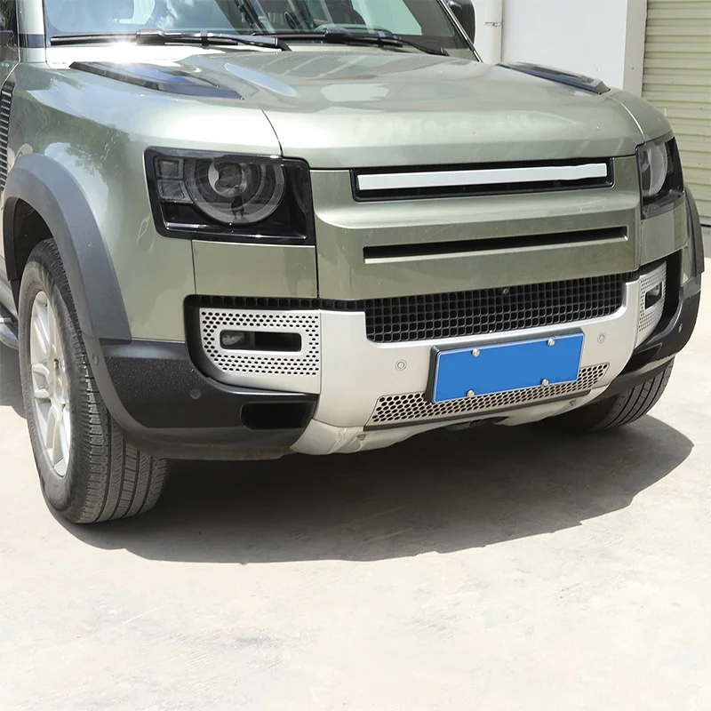 For Land Rover Defender 90 110 130 2020-2023 PVC Black Car Front Bumper Front Corner Trim Sticker Car Accessories