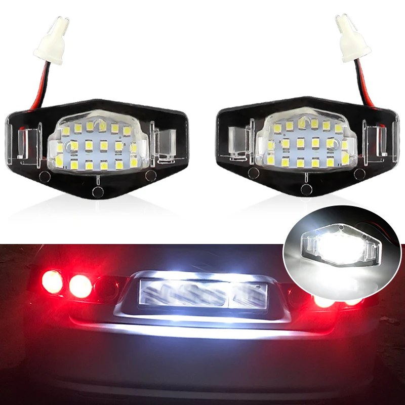 

2pcs 18 SMD LED Car Number License Plate Light For Acura TL TSX MDX Honda Civic Accord City 4D Odyssey Auto Lamp Assembly Luces