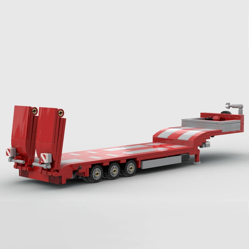 MOC- 216561   Przyczepa z niskim łóżkiem Klocki do budowy Model Inżynieria Budowa Ciężarówka Akcesoria Zabawki dla dzieci Prezenty dla dorosłych 266 szt.