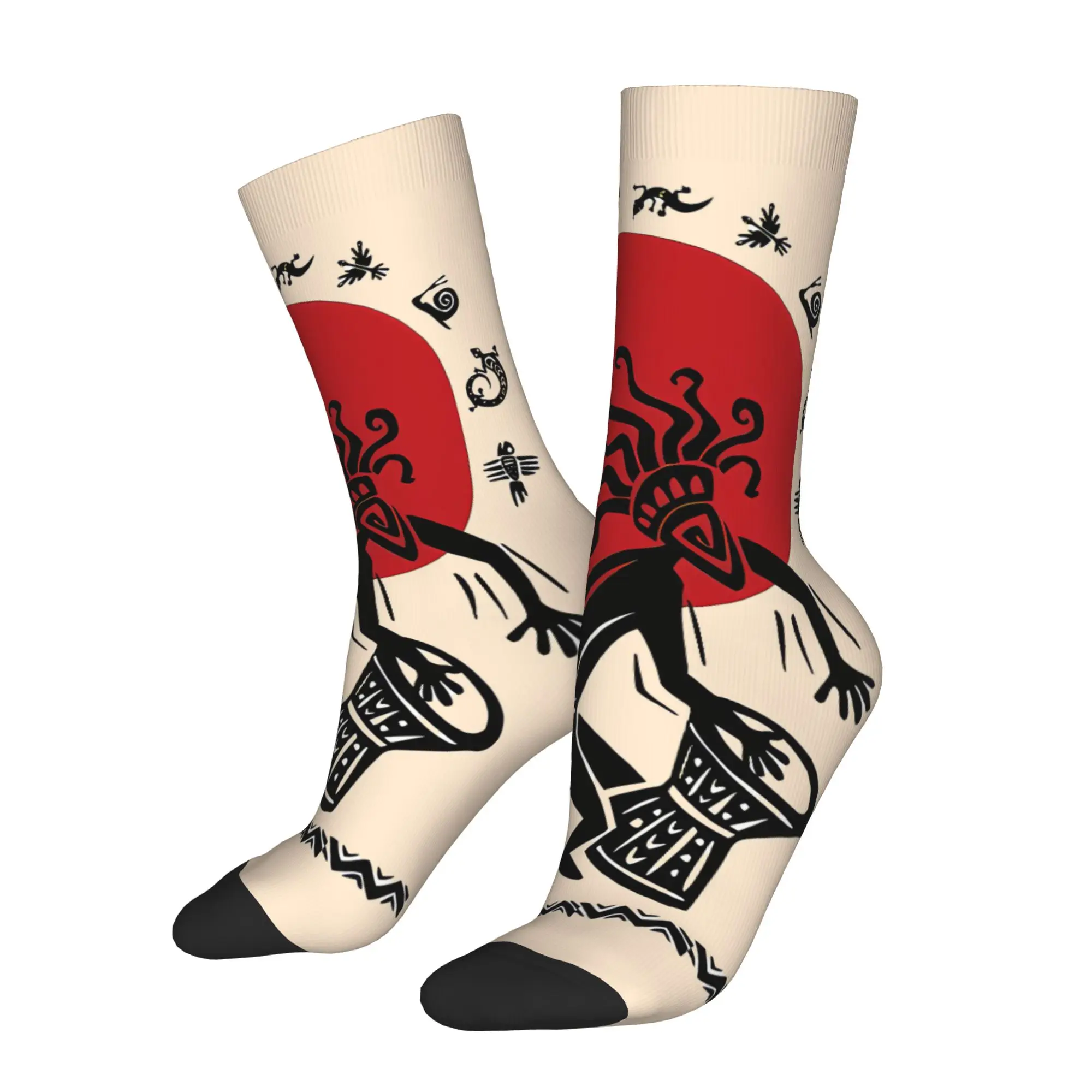 

Kokopelli Indian Rain God Dance Sock Printed Man Polyester Fashion Popular