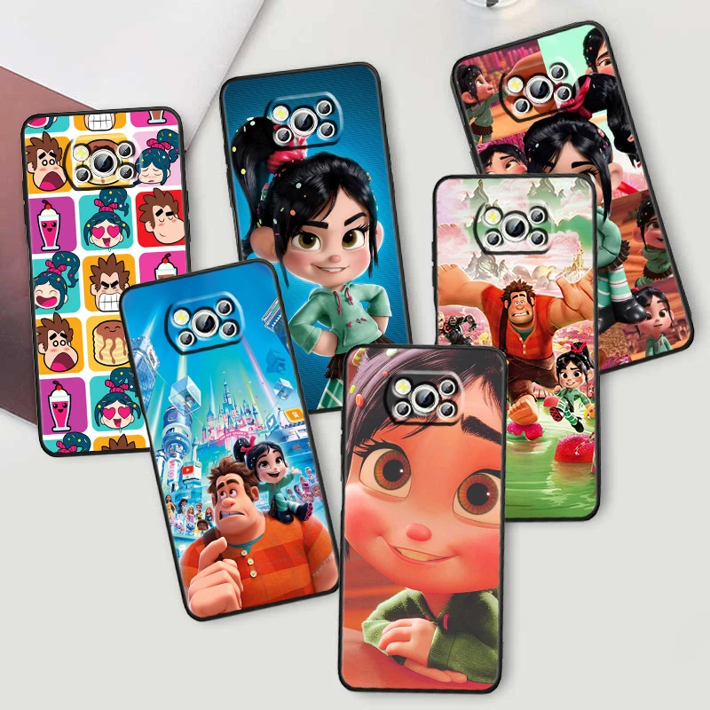 Anime Movie Wreck-It Ralph For Xiaomi Mi Poco F5 F4 F3 F2 X5 X4 X3 M6 M5 M5S M4 M3 C40 Pro GT NFC 5G Black Soft Phone Case