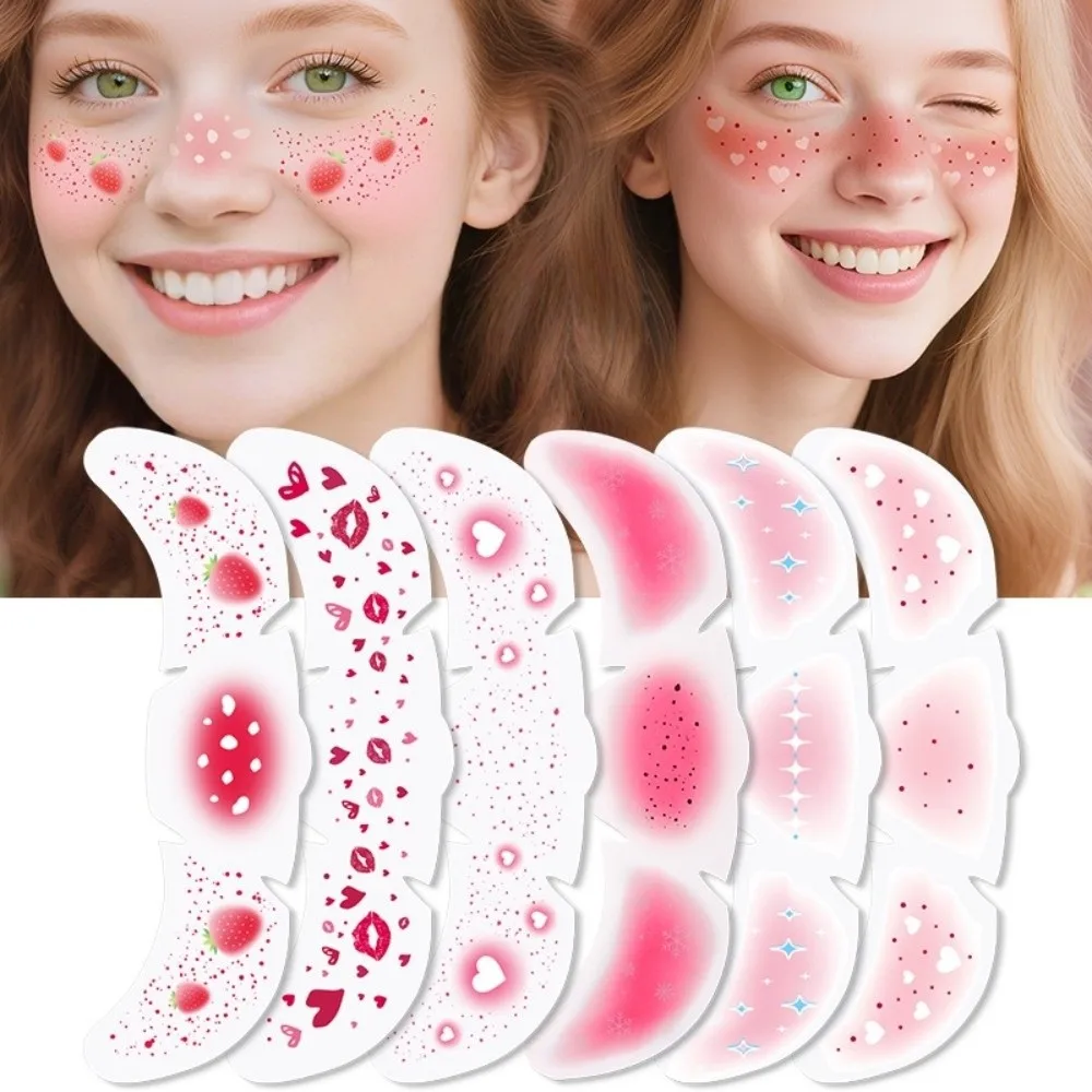 

6Pcs/Set Waterproof Freckles Blush Stickers Long Lasting Facial Art Face Temporary Tattoos Disposable Makeup Stickers Concert