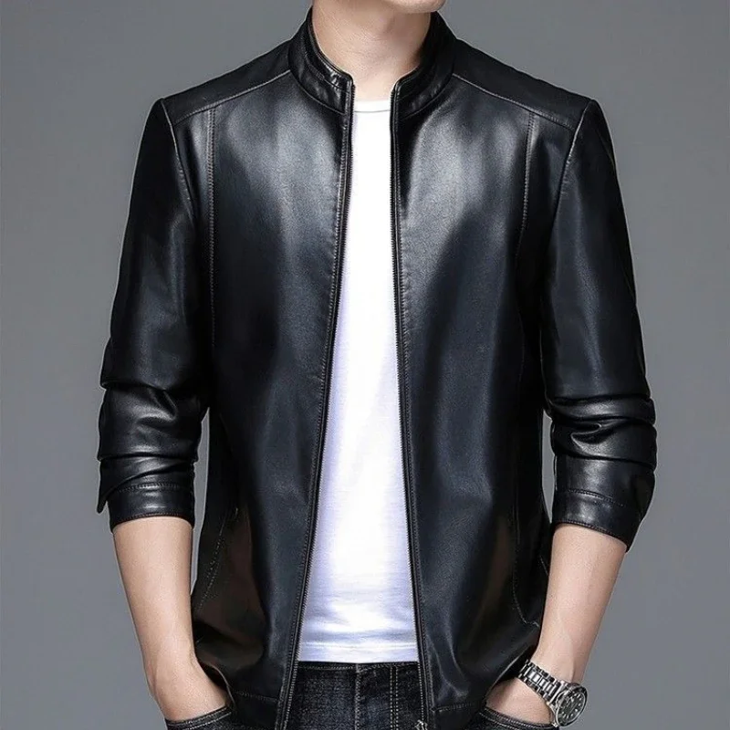 

Senior Men's Warm Riding Jacket Faux Fur Lined Motorcycle Coat for Autumn Winter Season​