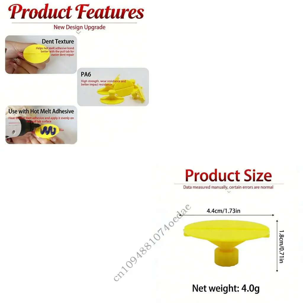 

Efficient Yellow Triangle Dents Pulling 6 Yellow Plastic Tool Perfect For Car Motorcycle Washing Machine DIY Repair