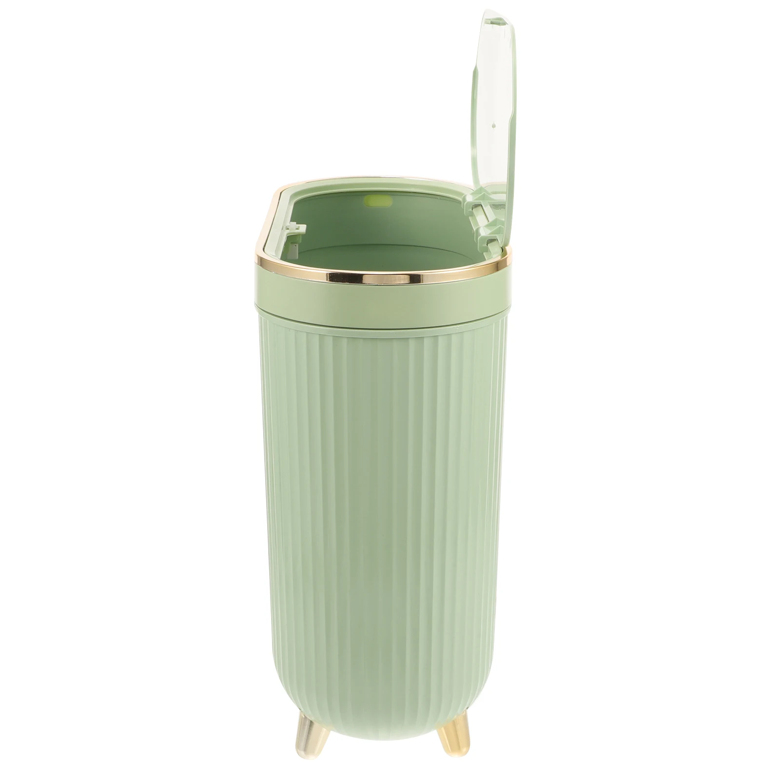 

Narrow Trash Can With Lid Light Luxury Small Waste Basket For Bathroom Bedroom Kitchen Office Plastic Garbage Bin
