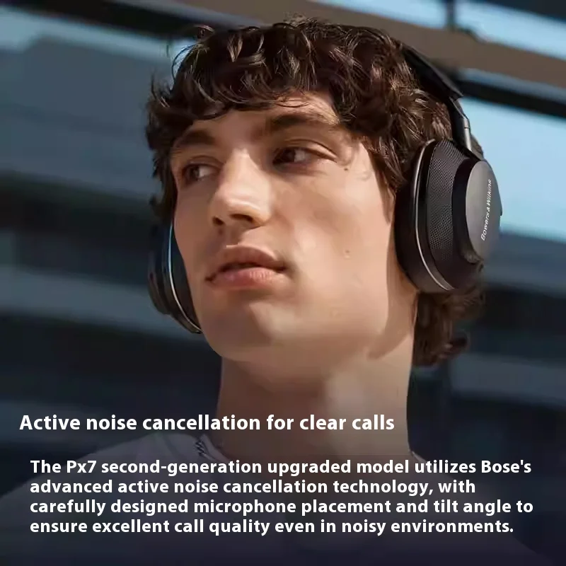 سماعات Bowers&Wilkins الأصلية Px7 S2E بلوتوث لاسلكية فوق الأذن - إلغاء الضوضاء الجديد مع عمر البطارية حتى 30 ساعة