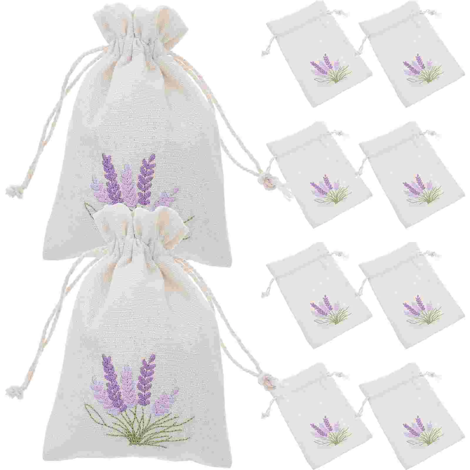 10 Pcs Drawstring Bag Lavender Sachet Travel Duffle Resealable Cotton Empty Bags