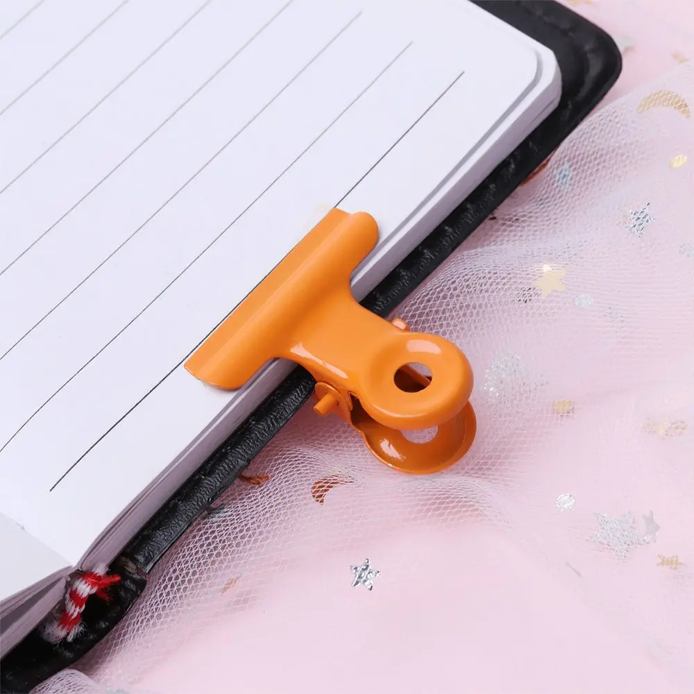 5pcs Metal Office Stationery Candy colors Decoration Baking Paint Sealing Clips Note Clamp Folder