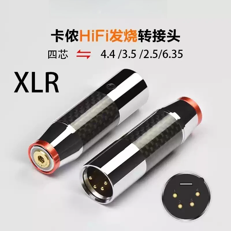4-Pin XLR Male to 4.4mm Balanced Female Adapter, Audio Converter Cable for 2.5mm/3.5mm/6.35mm Headphone Amp