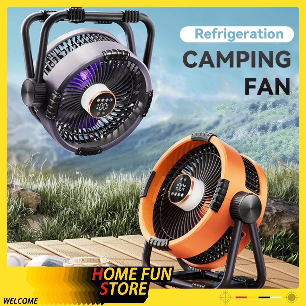 Camping Fan 20000mah Rechargeable Portable Outdoor Camping Fan Intelligent Remote Control Operation Tent Ceiling Fans With Hook