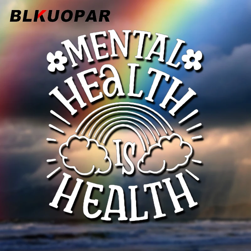 

BLKUOPAR Mental Health Is Health Rainbow Silhouette Car Stickers Waterproof Scratch-Proof Decal Motorcycle Windows Car Lable