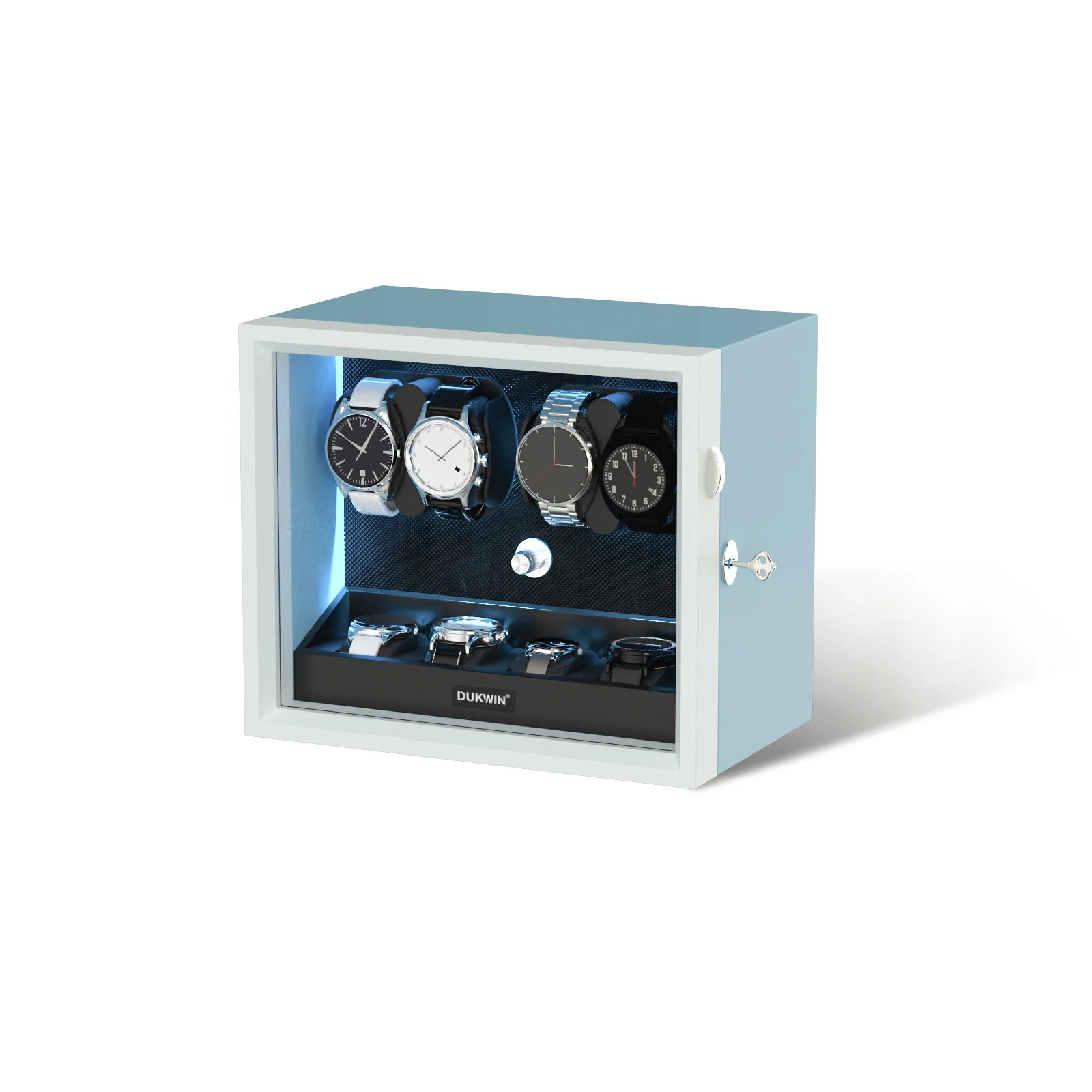 

4 Watch Winder Rotator for Automatic Mechanical Watches with Extra Storage Display Case Updated Design for Watch Lovers