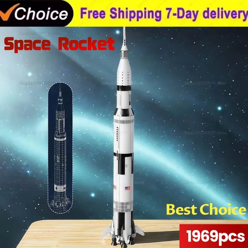 

1969PCS 92176 Space Shuttle Building Blocks Rocket Model Creative Education Toy Launch Vehicle Gifts Kid STEM Science Collection