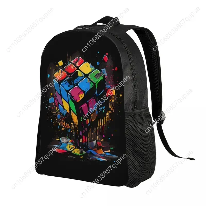 Custom Math Rubik Rubix Rubics Backpack for Men College School Student Bookbag Fits 15 Inch Laptop Graffiti Style Teachers Bags