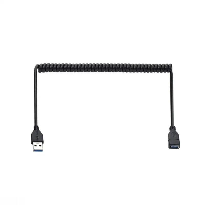 

D08B Coiled USB Extension Cable Male to Female Cable for PC Hard Drive Devices