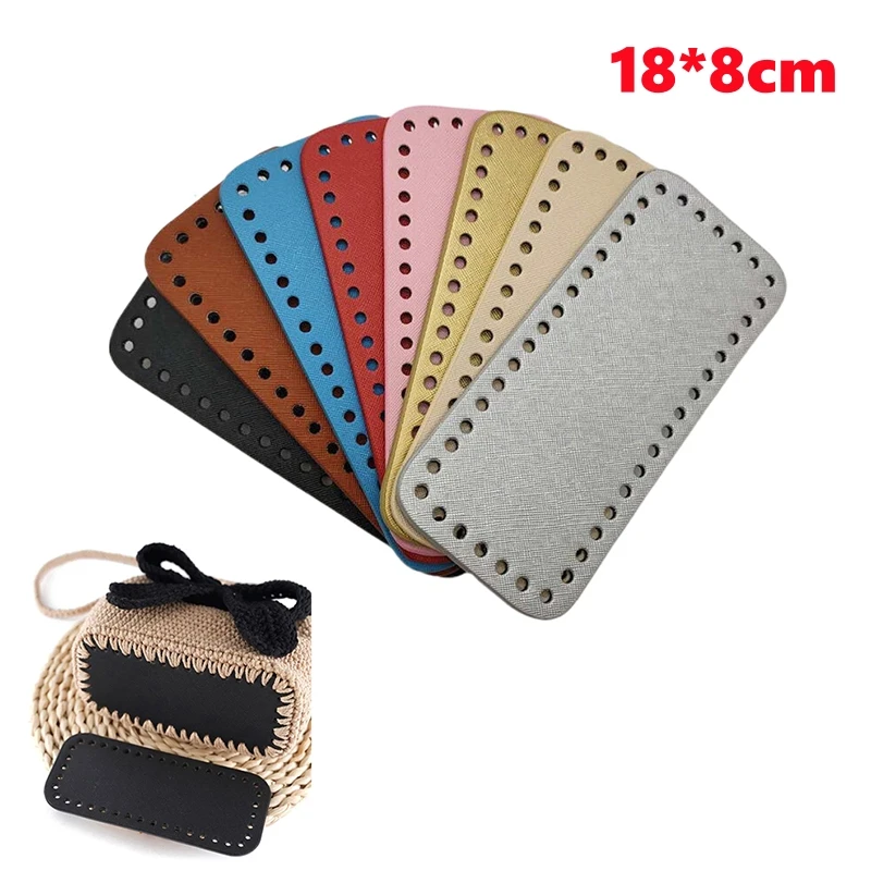 32*7cm Handmade Oval Bottom For Knitted Bag PU Leather Wear Resistant Accessories Bottom With Holes DIY Crochet Bag Bottom