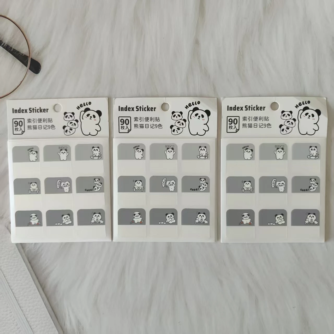 

Panda Gradient Color Index Sticker Innovative Quick Drying Anti-scratch Sweatproof Water Proof Student Stationery Label Stickers