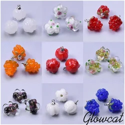 10pcs/Lot High Quality Handmade Glass Plant Orchid Flowers Fashion Grape Persimmon Pendant Making Diy Necklace Earring Jewelry