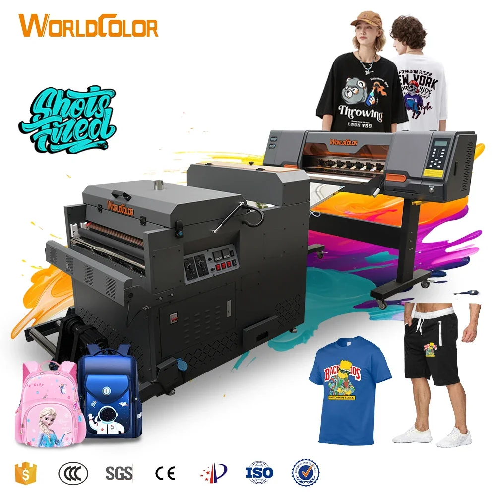 Worldcolor Factory Promotion Price 60cm DTF printer Dual Heads XP600/i3200 T Shirt DTF PET Film Printer for All Fabrics