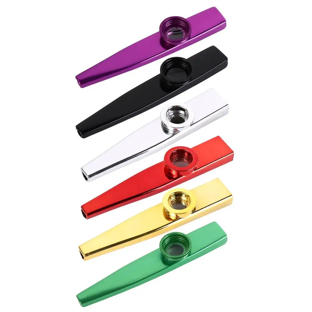 Aluminium Alloy Metal Kazoo Learn Easily Detachable Diaphragm Mouth Kazoos Durable Wear-resistant Musical Instruments Flutes