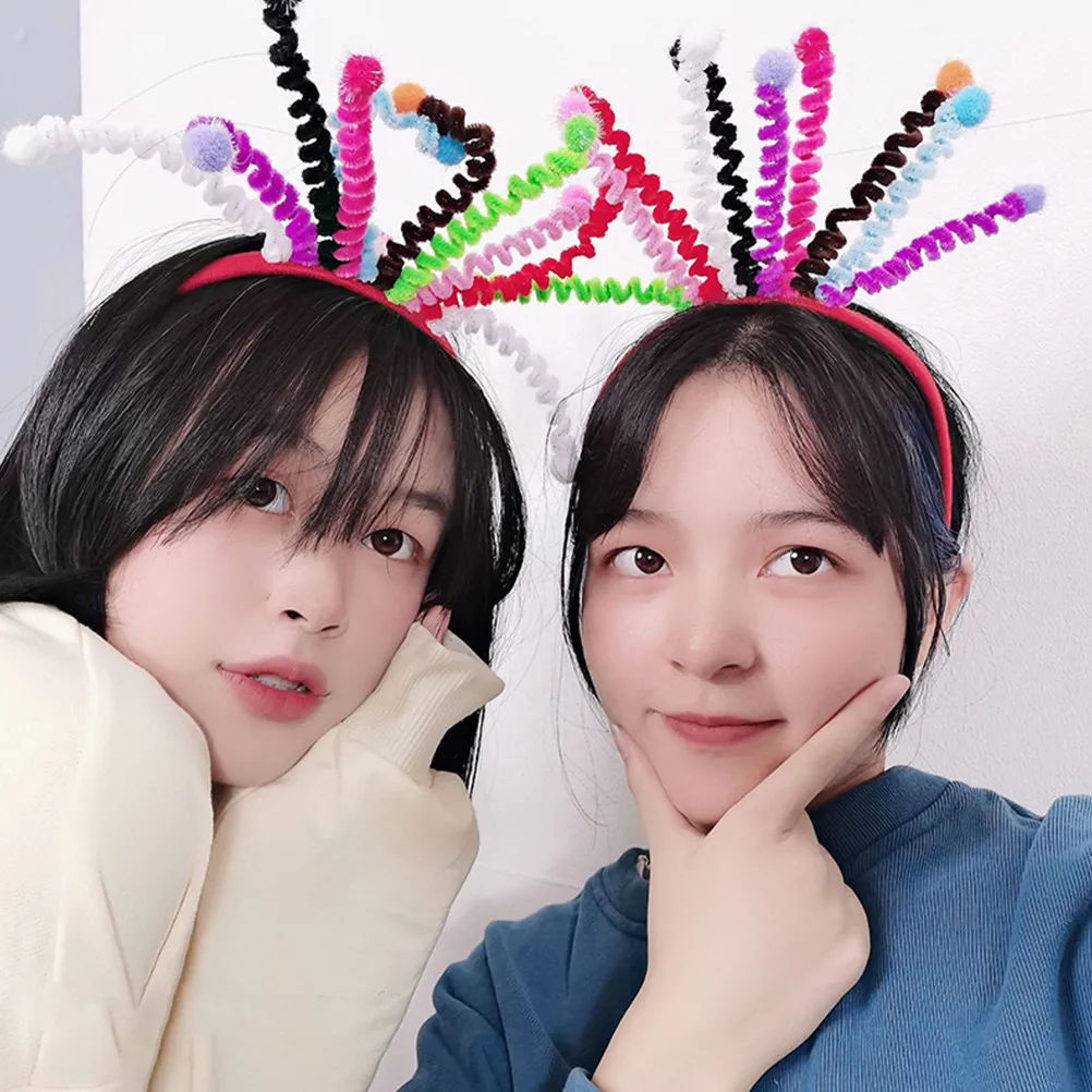 

2 шт. забавные повязки на голову с пружинками, очаровательные разноцветные обручи для волос для взрослых, для вечеринок, фестивалей, косплея, маскарадов, реквизит для фотосессий