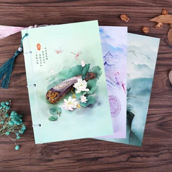 Watercolor Vintage Chinese Style Thread Bound Book Antique Vintage Gift Book A5 Antique Hand Account Book Stationery Gift Book