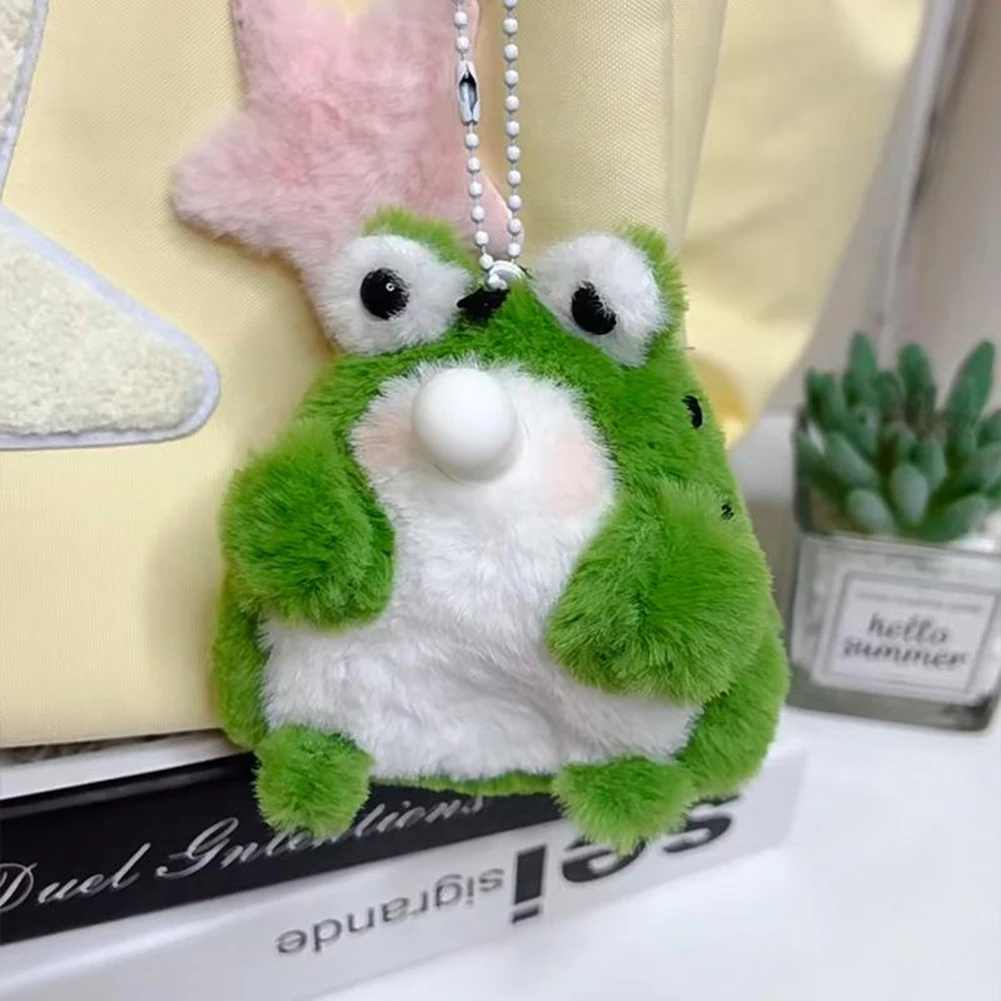 

Squeeze Bubble Frogs Plush Keychain/DIY Material Bag Multi-Purpose Keyrings Bag Pendant Gift For Birthday