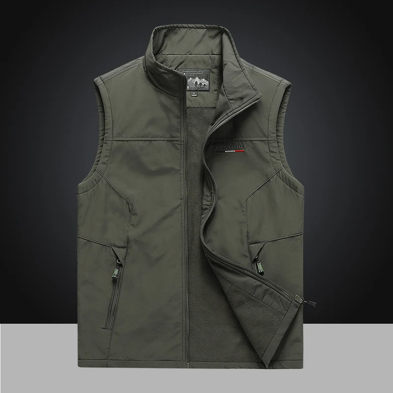 Autumn and Winter Outdoor Sports Running Sleeveless Vest High-quality Versatile Fashionable Windproof Breathable Leather Vest