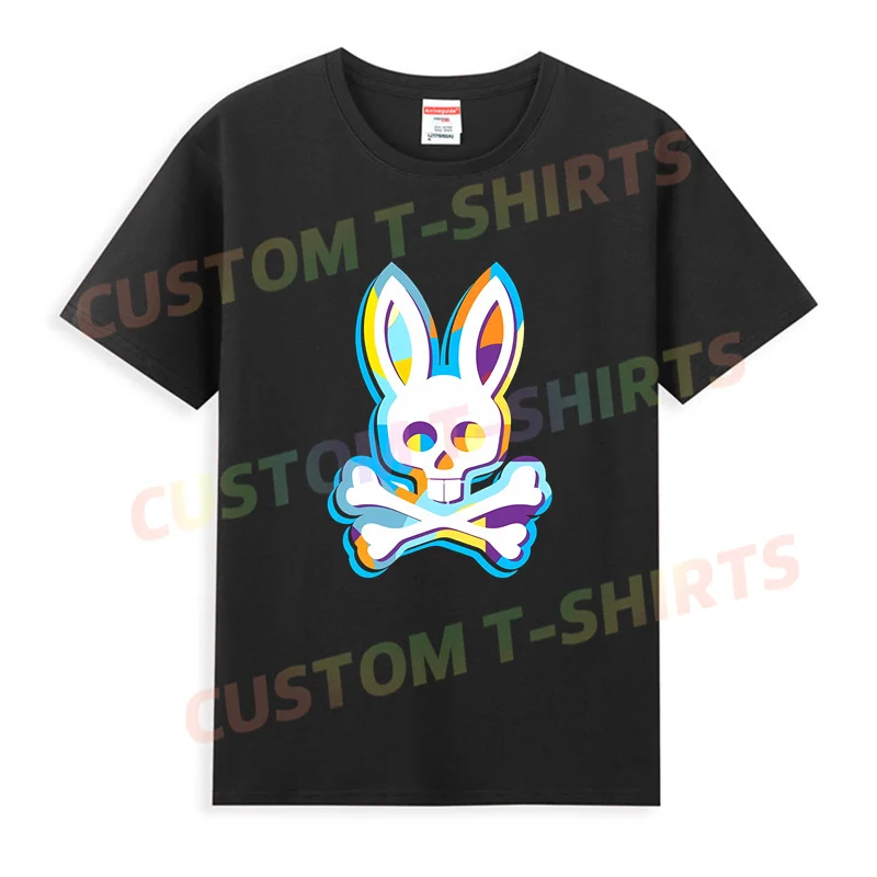 

2024 Men T Shirt Casual Bone Rabbit T-shirt Graphic Summer Sports Tops Short Sleeves 100% Cotton Streetwear S-3XL Cool Tee