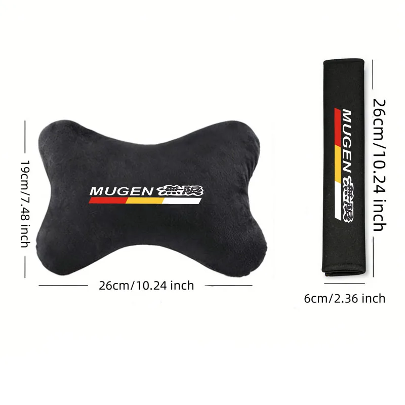 Car Headrest Pillow Seatbelt Shoulder Pad for Mugen Power Type R Accord CRV Hrv INSPIRE Fit Pilot Auto Accessories