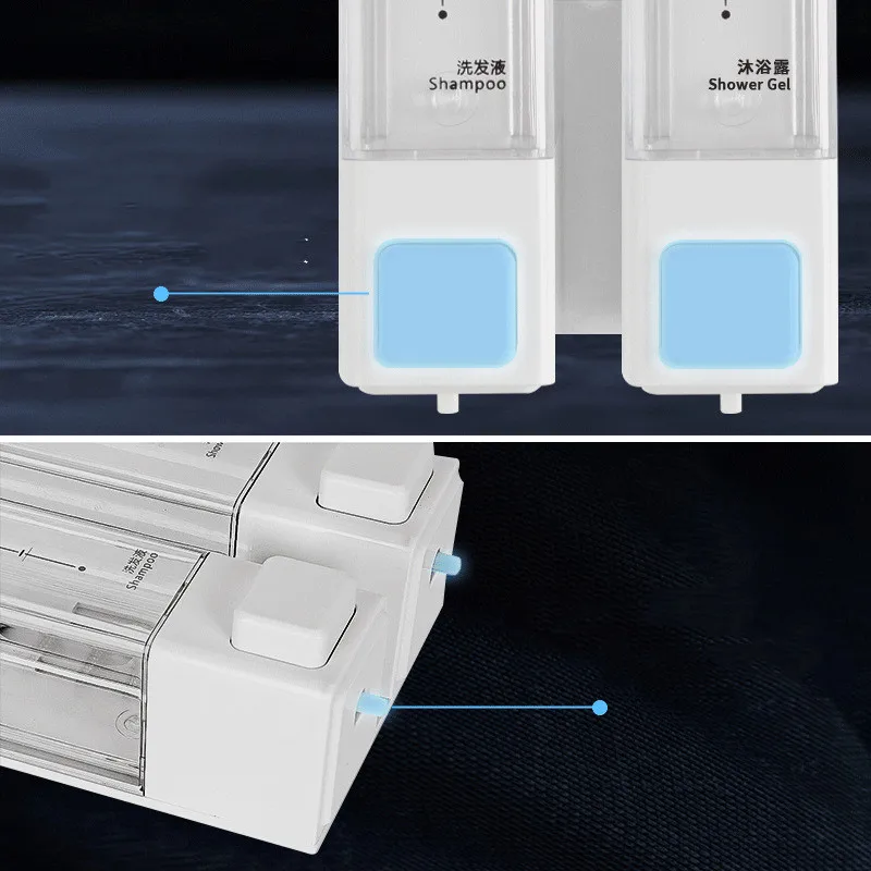 موزع صابون الحمام شامبو سائل للاستحمام فردي 350 مل موزع صابون دش الحمام المثبت على الحائط، منتجات الفنادق #4