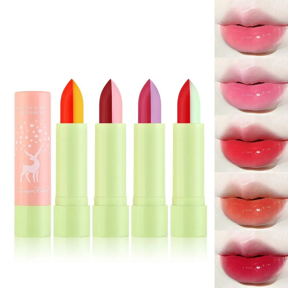 4 Farben Farbwechsel Lippenstift feuchtigkeit spendend lang anhaltende Lippen glasur Tönung zweifarbige Antihaft-Tasse einfach zweifarbig Lip gloss