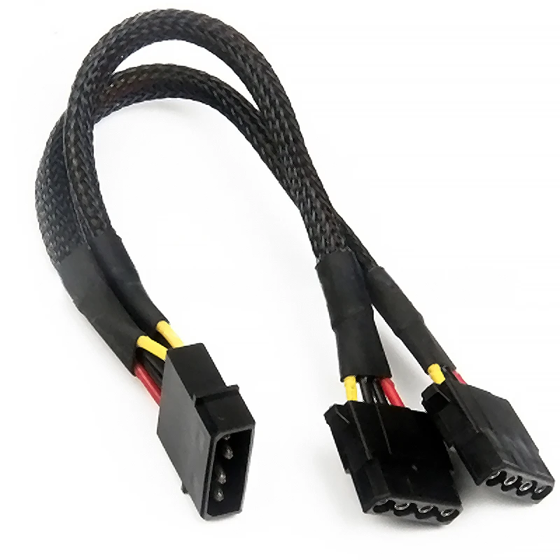 

20cm IDE Hard Drive Optical Drive Interface Cable Big 4 Pin 1 In 2 18cm 2 Way 4Pin PSU Power Splitter Cable LP4 Molex 1to2