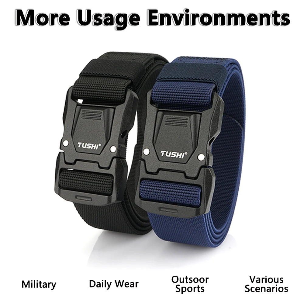 TUSHI Mannen Leger Elastische Tactische Riem Unisex Mannelijke Casual Gesp Riemen Canvas Singels Tailleband Militaire Taille Riem Hoge Kwaliteit