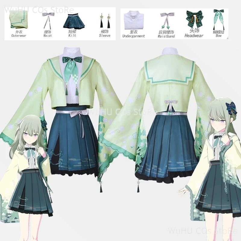 Kusanagi Nene Cosplay Costume avec perruque pour femme, projet Sekai, scène colorée, carnaval d'Halloween, fête de Noël, avril