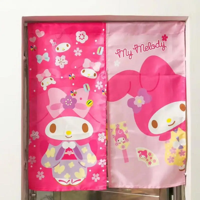 Sanrio Hello Kitty Badtz Maru Keroppi Door Curtain Cute Cartoon Home Kitchen Bedroom Blinds Decorative Curtain Anime Peripheral