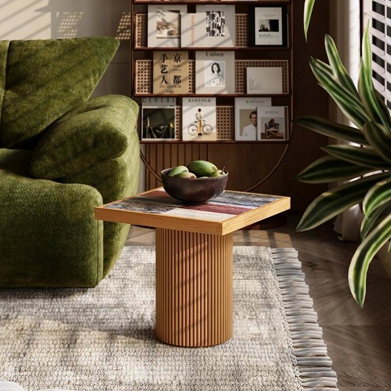 Wabi Sansan Wind Natural Travertine Side Living Room Home Marble B & B Hotel Corner Side Retro Wind