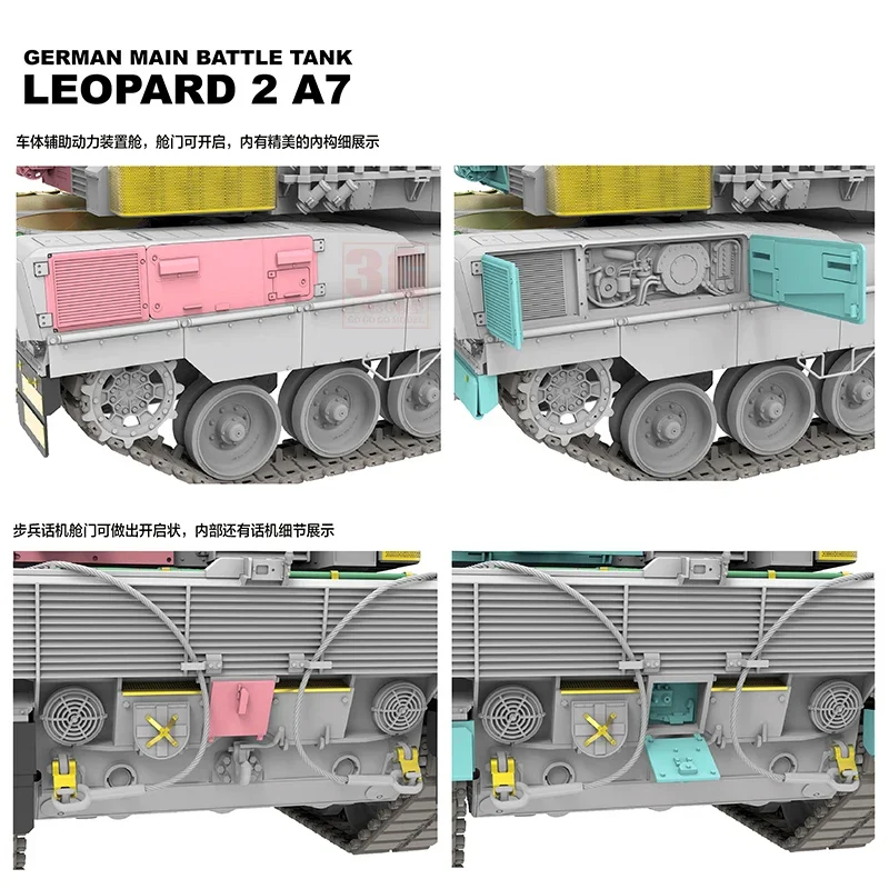 Ryefield model RM-5108 1/35 German Leopard 2A7 Main Battle Tank Empty Shell with Movable Tracks