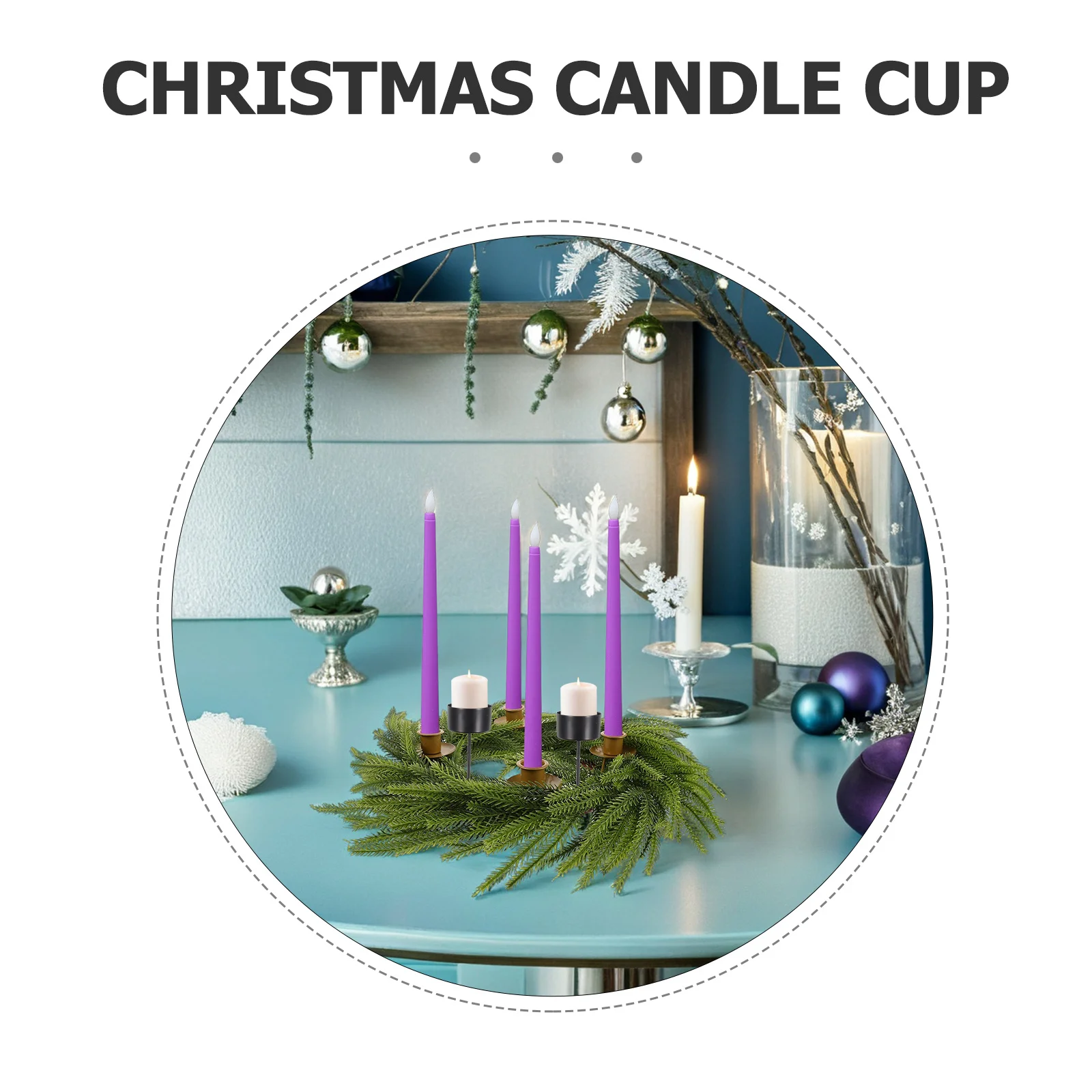 10pcs Christmas Holders: Vintage Metal Candlestick Stakes For Festival Decor, Wreath Holder, Table Centerpiece, Party