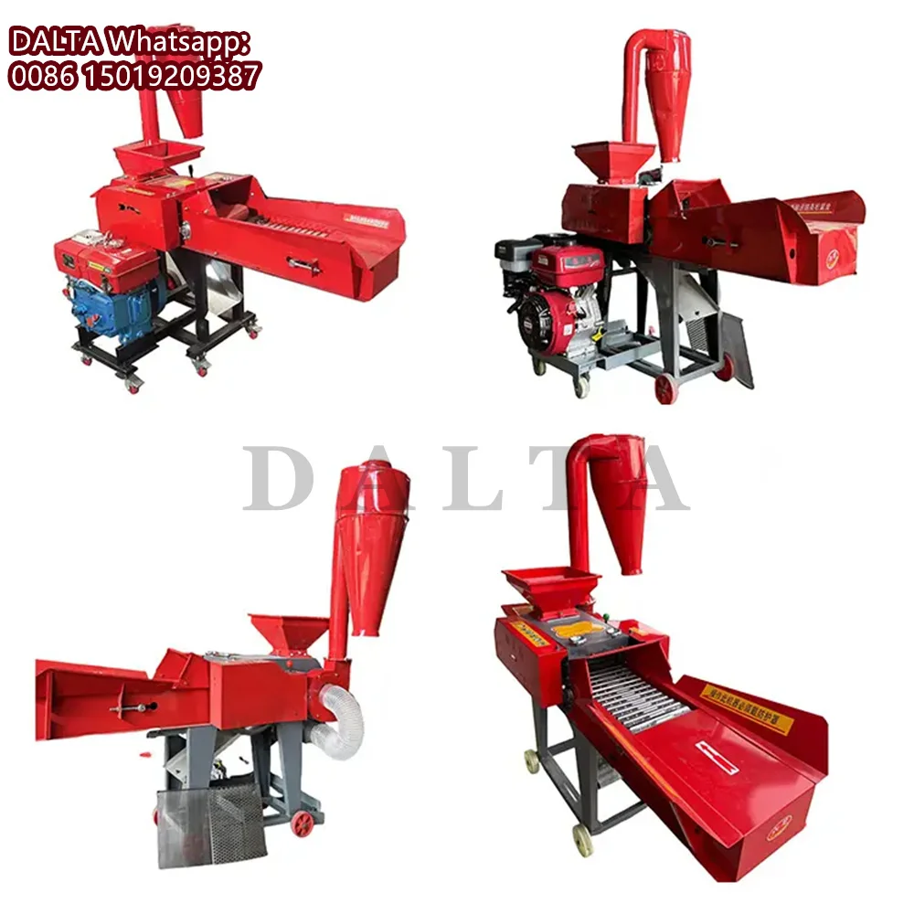 10HP Diesel Engine Forage Grass Chopper Machine 3.8 Tons Automatic Feeding Corn Straw Cutting Kneading Grinding Machine