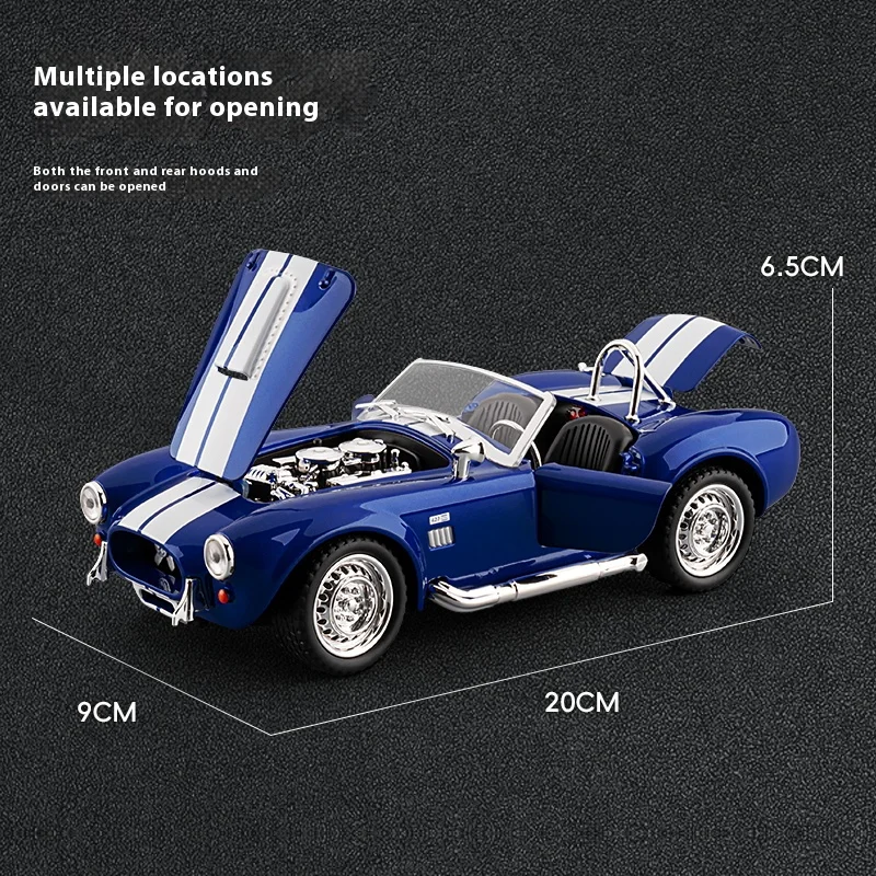 1:24 1965 Shelby Cobra Convertible Roadster Modello Simulazione Suono Luce Tirando Pneumatico Ammortizzante Ragazzi Regalo Di Compleanno