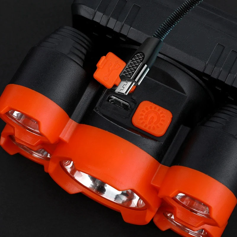 Strong LED Penta-Core Headlight Waterproof Strong Light Long Shot USB Rechargeable Headlight