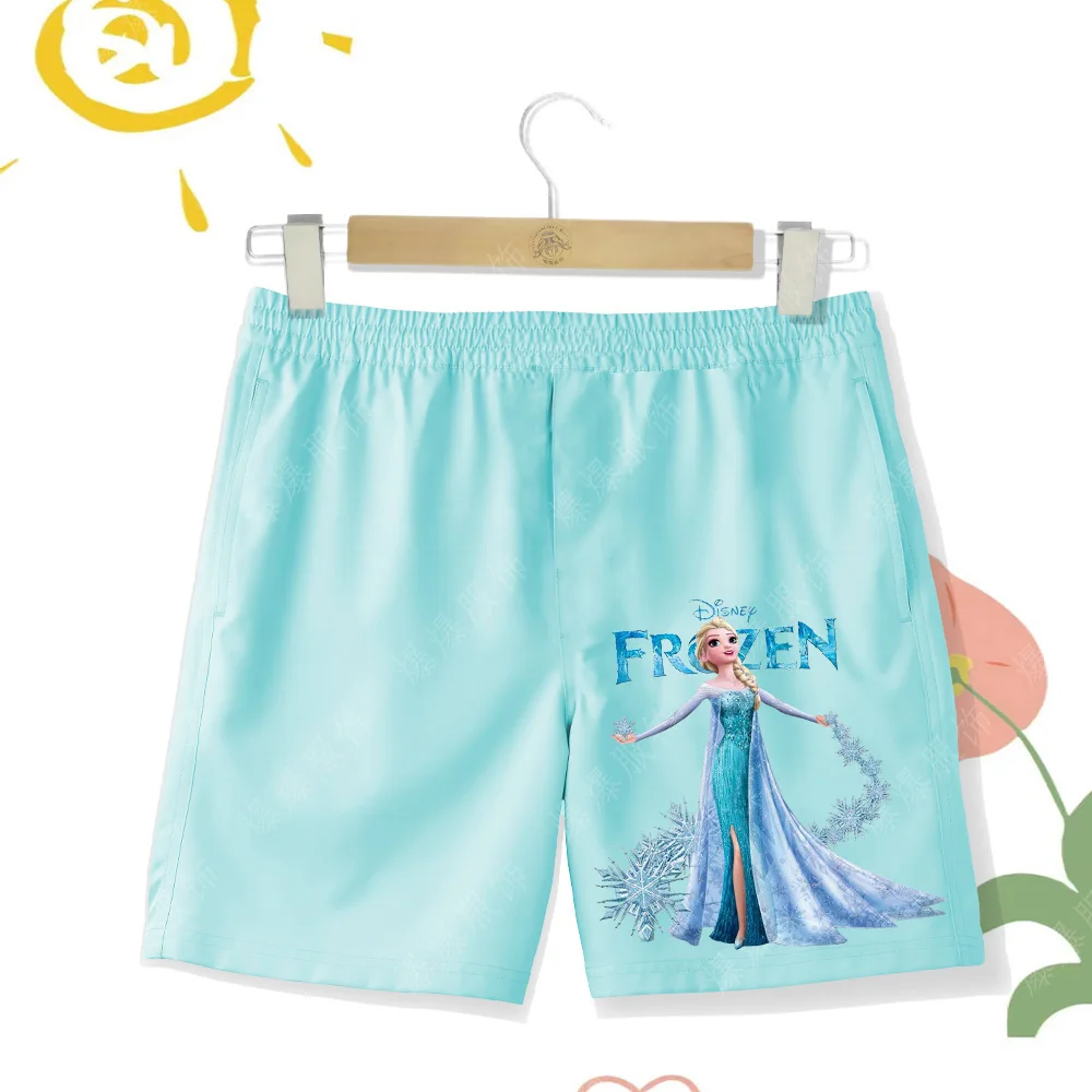 Kids' Pants Summer Shorts Girls Elsa Princess Disney Slacks Speedos Quick Dry beach pants girls