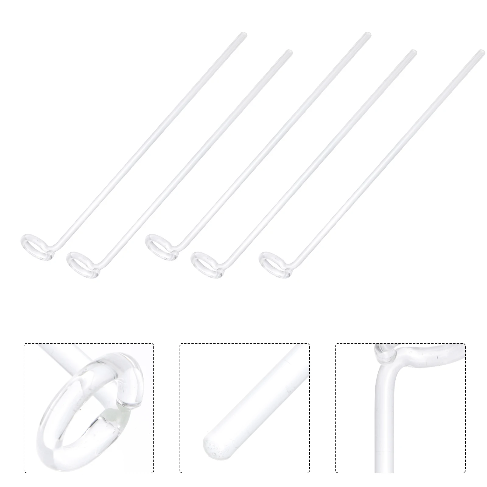 

5Pcs Glass Stirring Rod Laboratory Durable Acid Alkali Resistant Transparent Mixer for Labs Schools Labs Stirring Rod