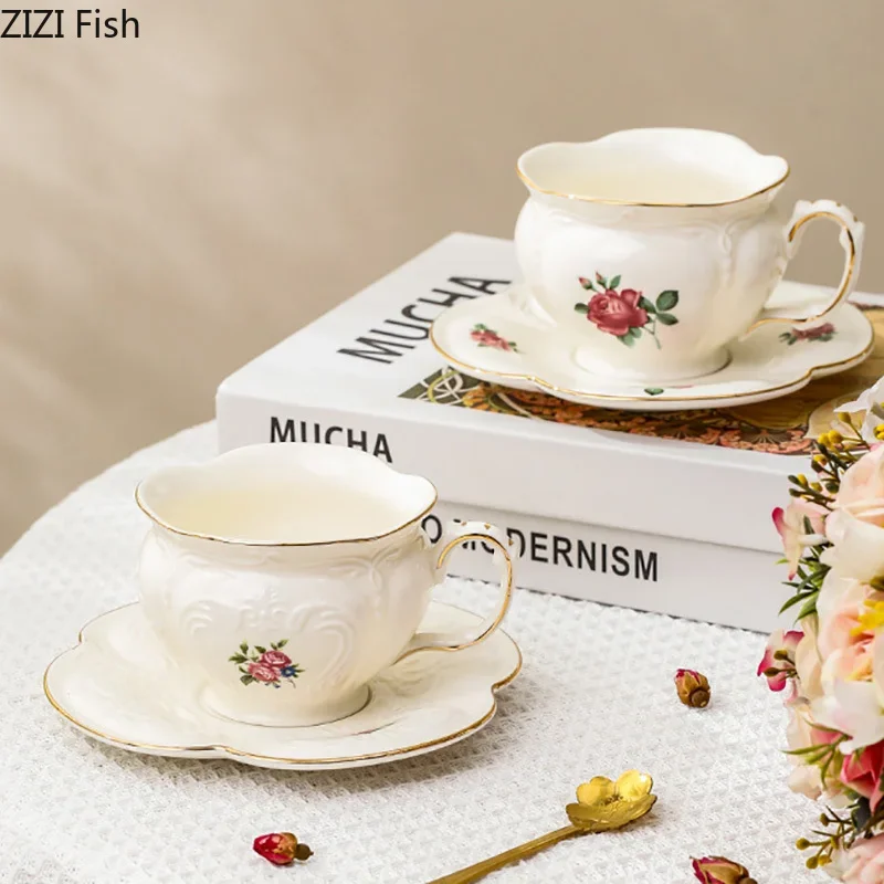 

Classical Flowers Ceramic Cup&saucer Teapot Dining Table Coffee Mug Milk Tea Mugs Afternoon Tea Teacup Fruit Juice Container